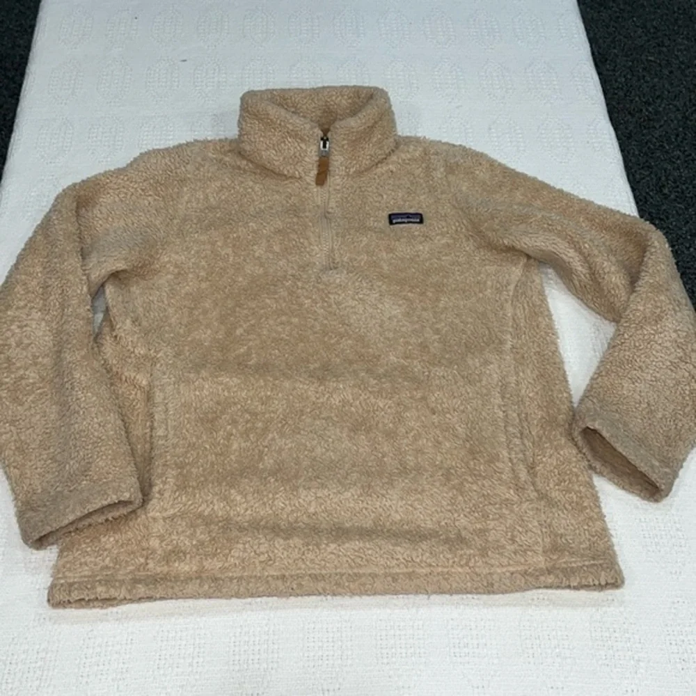 Patagonia kids XL size 14 Kids' Los Gatos 1/4-Zip Fleece Creamy, beige‎ color